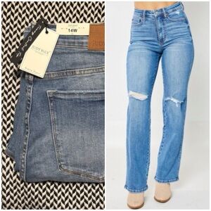 Judy Blue | Austin Distressed Straight Jeans High Rise